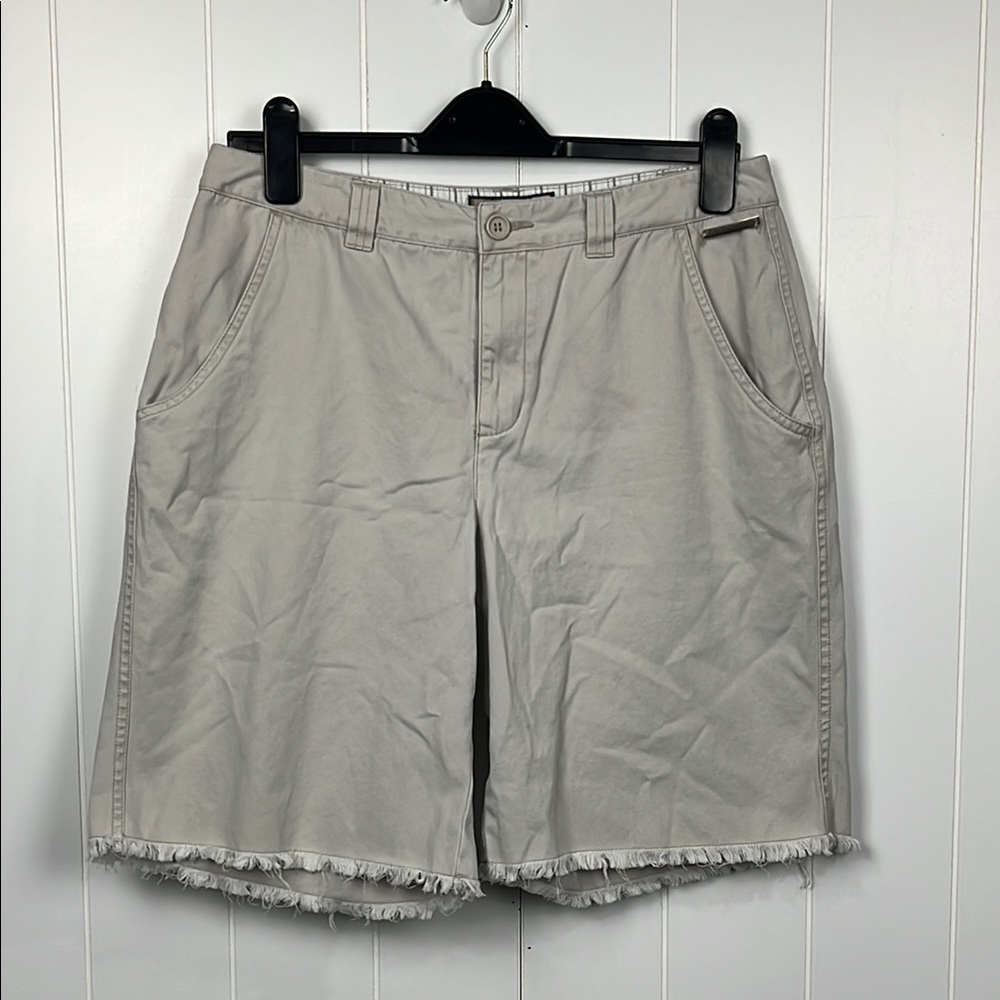 Caribbean Joe’s Womens Shorts 12P Chino Light Wash Flat Front Button/Zip Fly EUC